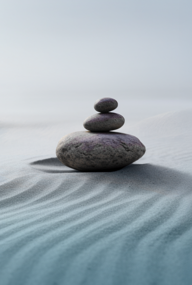 Amur Capital investment stability represented by balanced stones on sand